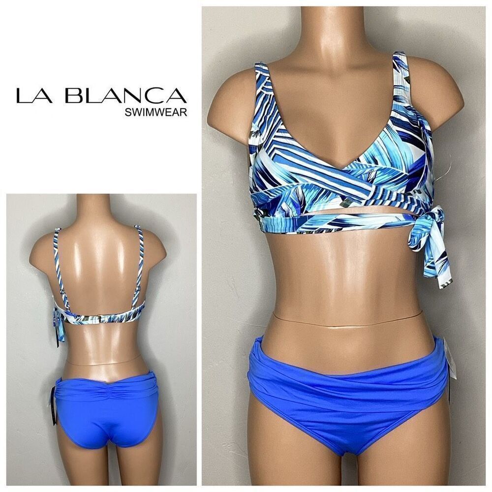 New blue tropical bikini La Blanca/Kenneth Cole mix